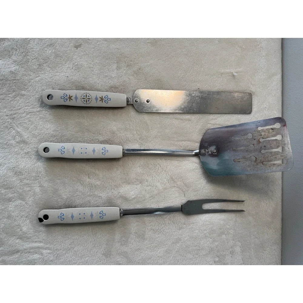Vintage EKCO Kitchen Utensil Set 3pc Spatula M Spreader Dutch tulip